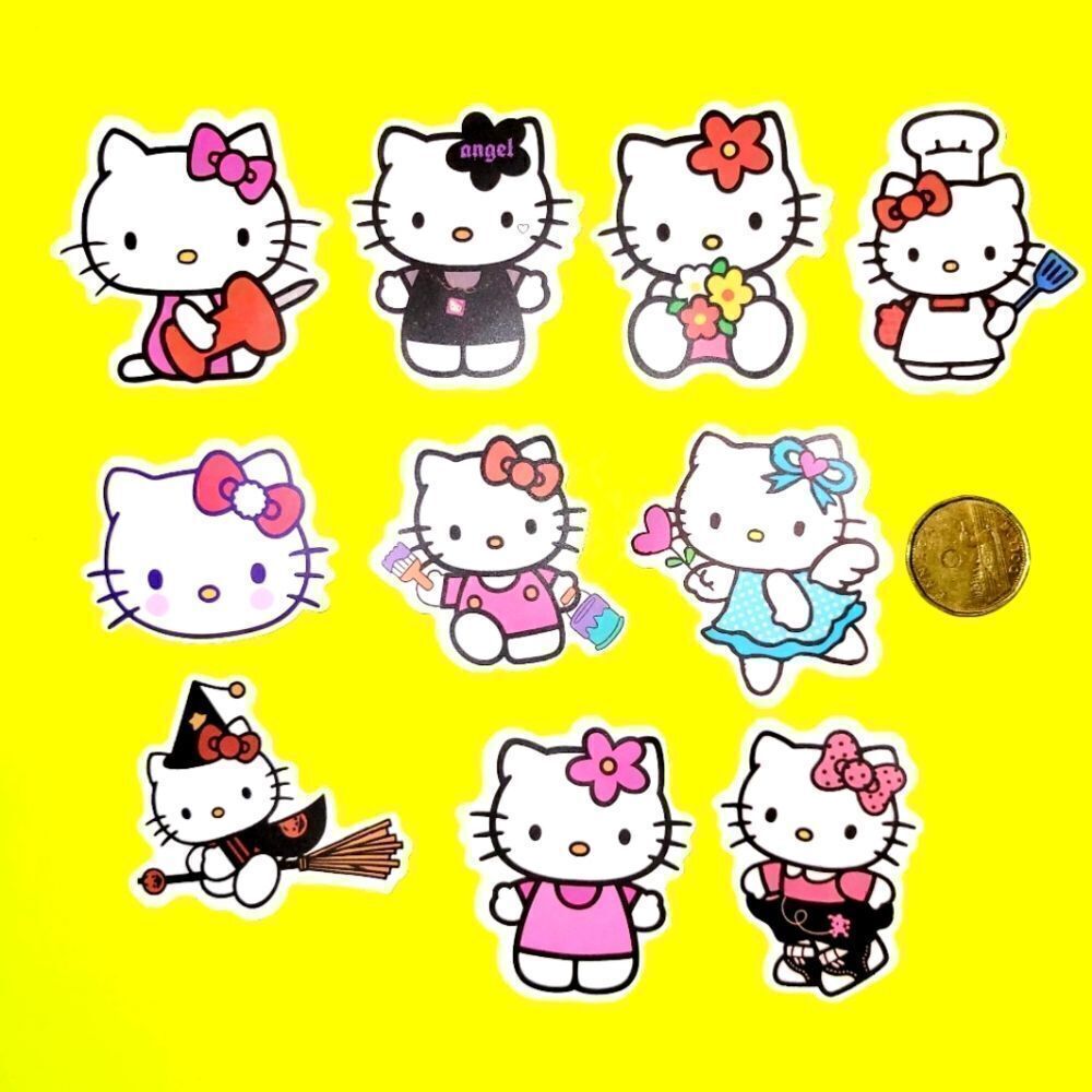 3/$20 Brand New 10x Sanrio Hello Kitty Waterproof Stickers w